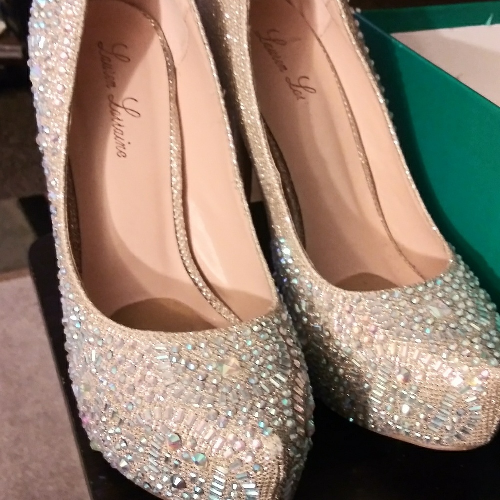 Gold and Crystal Heels (Accepting Offers